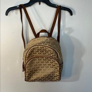 Michael Kors Brown Logo Backpack